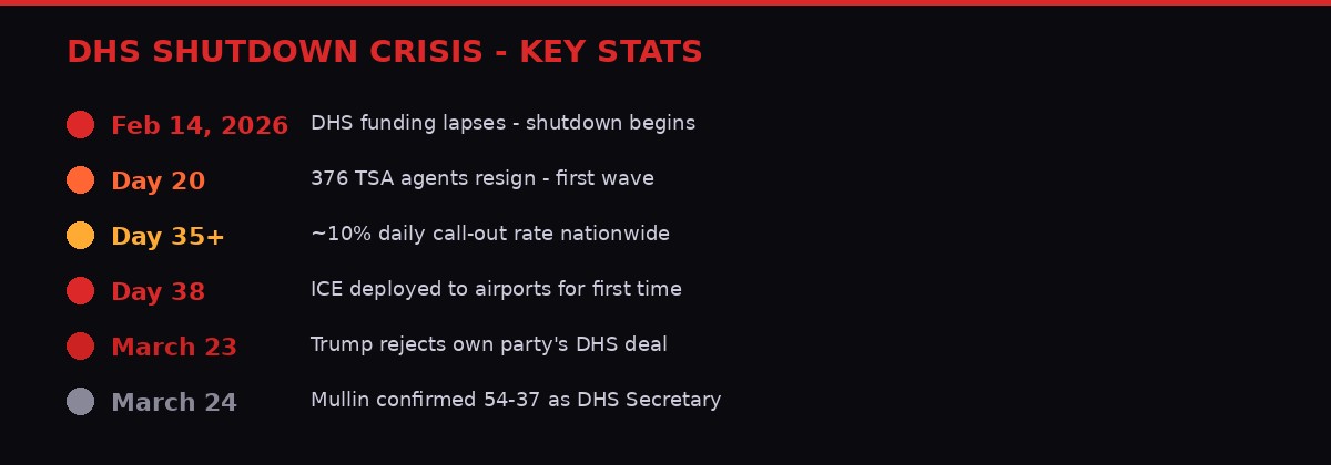DHS shutdown crisis key stats timeline