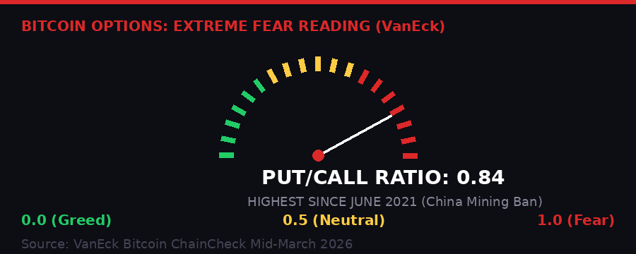 Bitcoin put/call ratio fear gauge March 2026