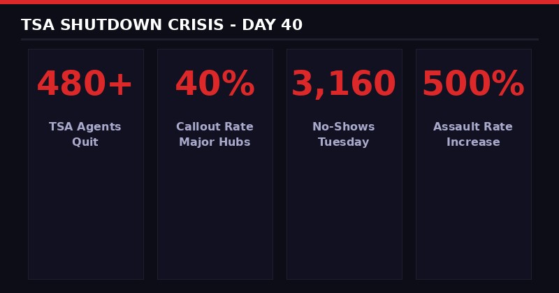 TSA Crisis Statistics - Day 40