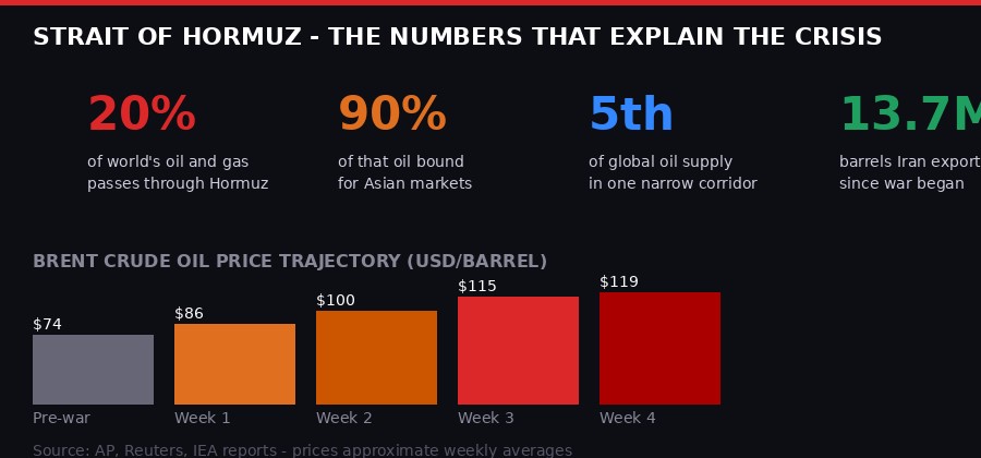 Hormuz oil price crisis infographic