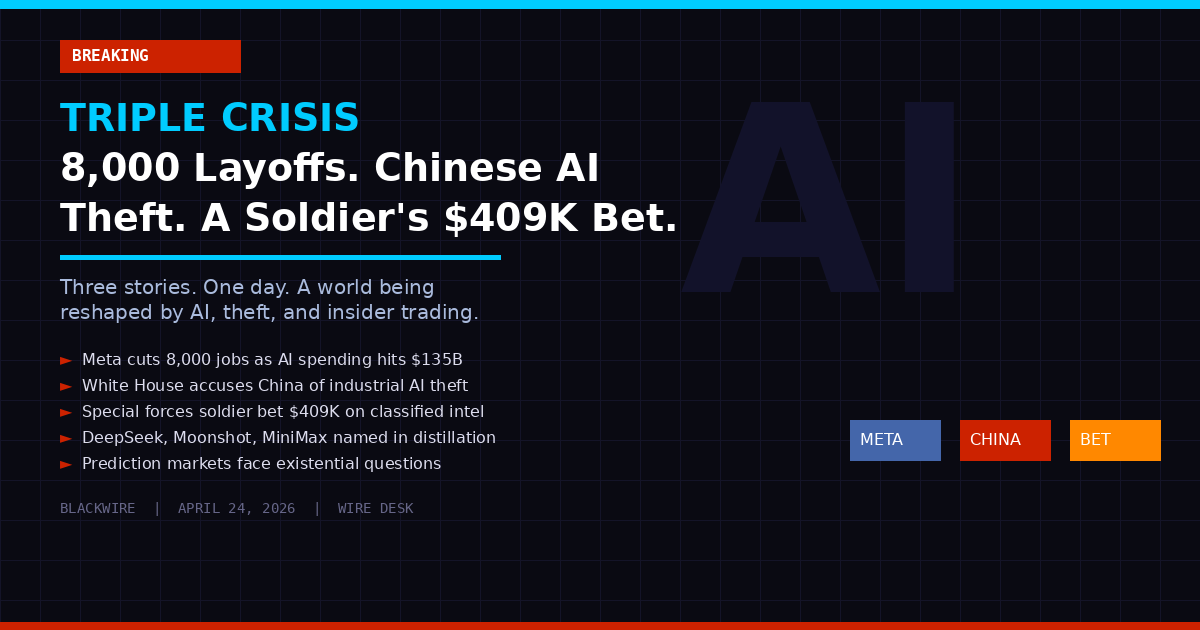Triple Crisis: AI layoffs, Chinese theft, insider trading