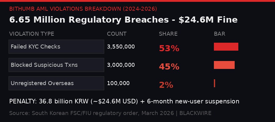 Bithumb AML Violations Breakdown March 2026