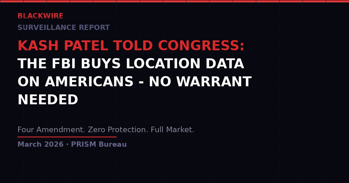 FBI buys location data - Kash Patel confirmation March 2026
