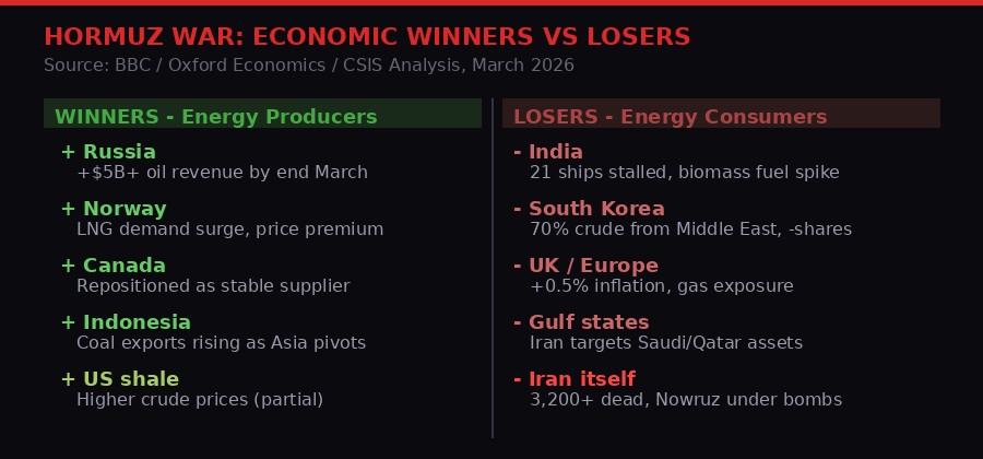 Economic winners and losers infographic