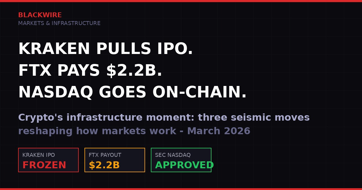 BLACKWIRE: Crypto infrastructure inflection - March 2026
