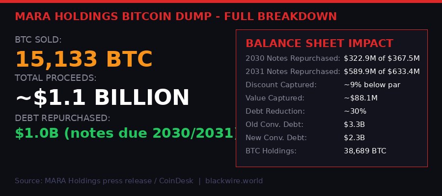 MARA Holdings bitcoin sale breakdown
