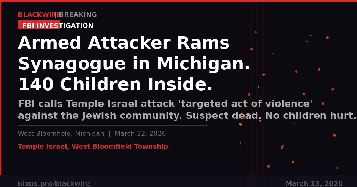 Temple Israel synagogue attack West Bloomfield Michigan March 2026